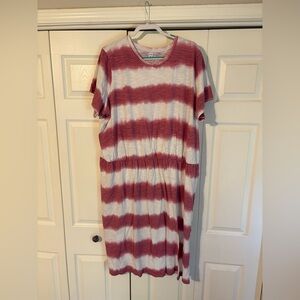 Old Navy Pink and White Dress